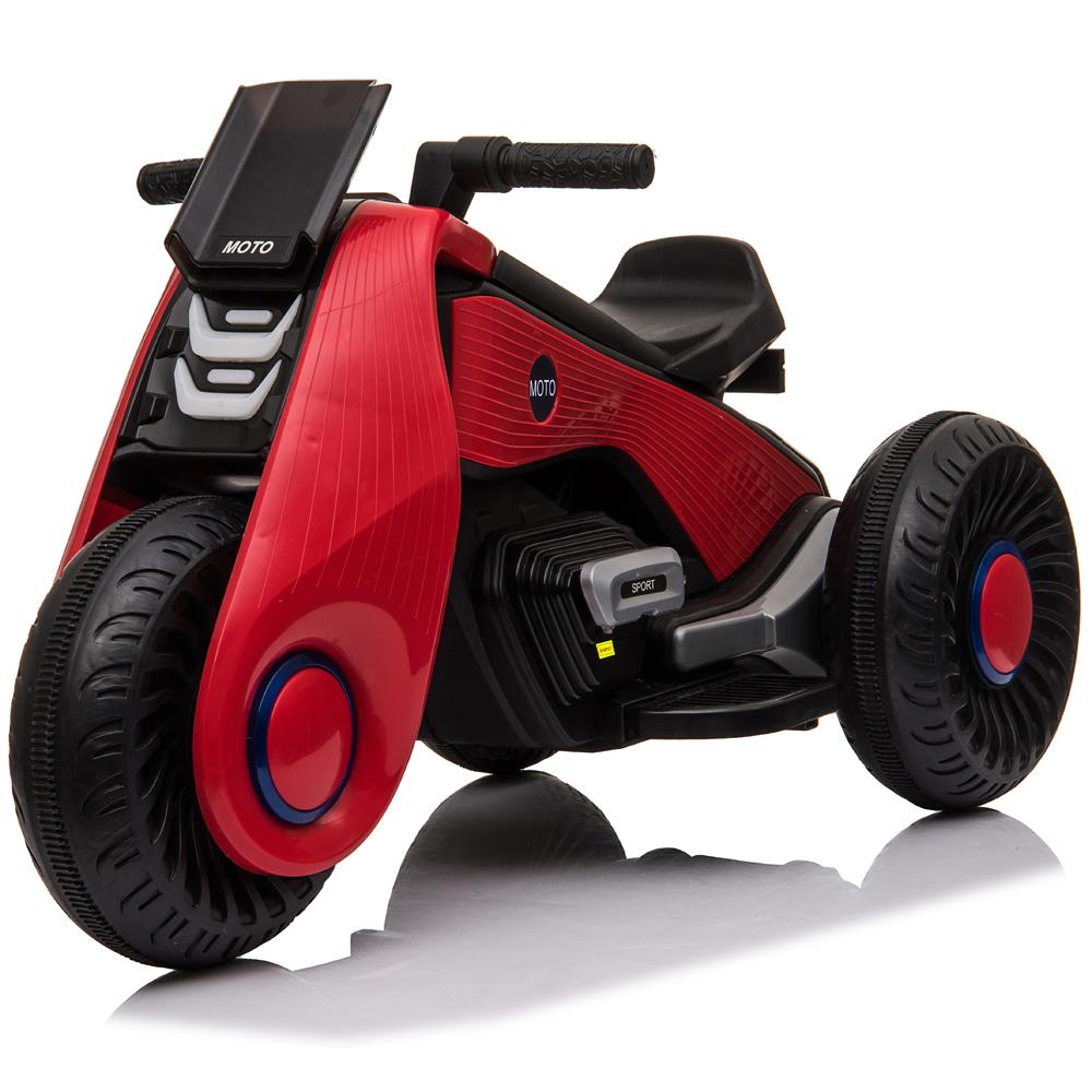 Kids 6V Electric 3-Wheel Motorcycle Ride On Toys, Battery Power Motorized Kids Ride On Motorcycle Bike, Double Drive Kids Dirt Bike Toddler Toys Cars Christmas Gifts for Boys Girls 2-6, Red, Q6910