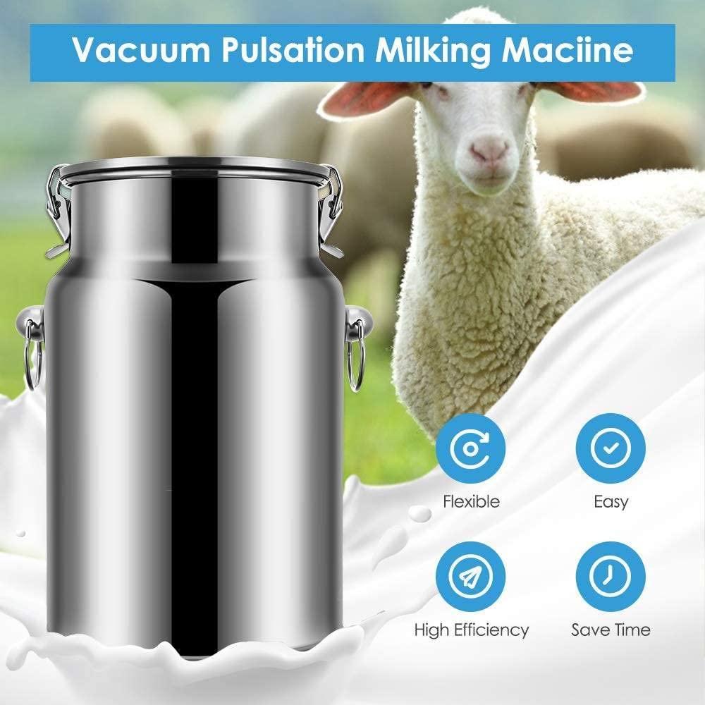 limeid 7l electric milking machine for goat cow stainless steel vacuum pump bucket automatic portable livestock for farm household goat milker,forgoats