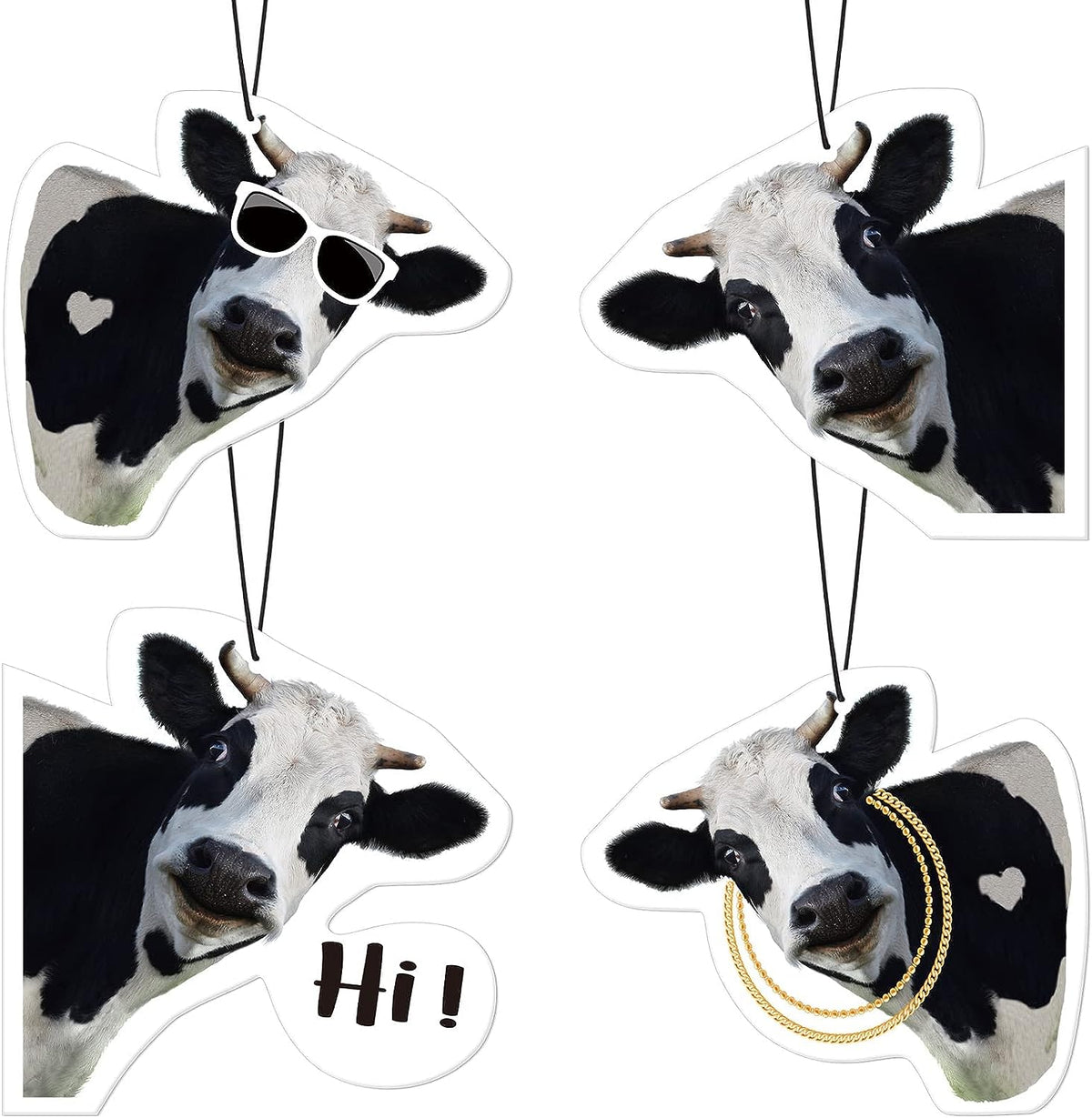 Pack of 8 Cow Air Freshener Car Cow Gifts for Women Funny Cow Print Car Accessories Hanging for Women Men Cute Air Freshener Decorative Car Freshener