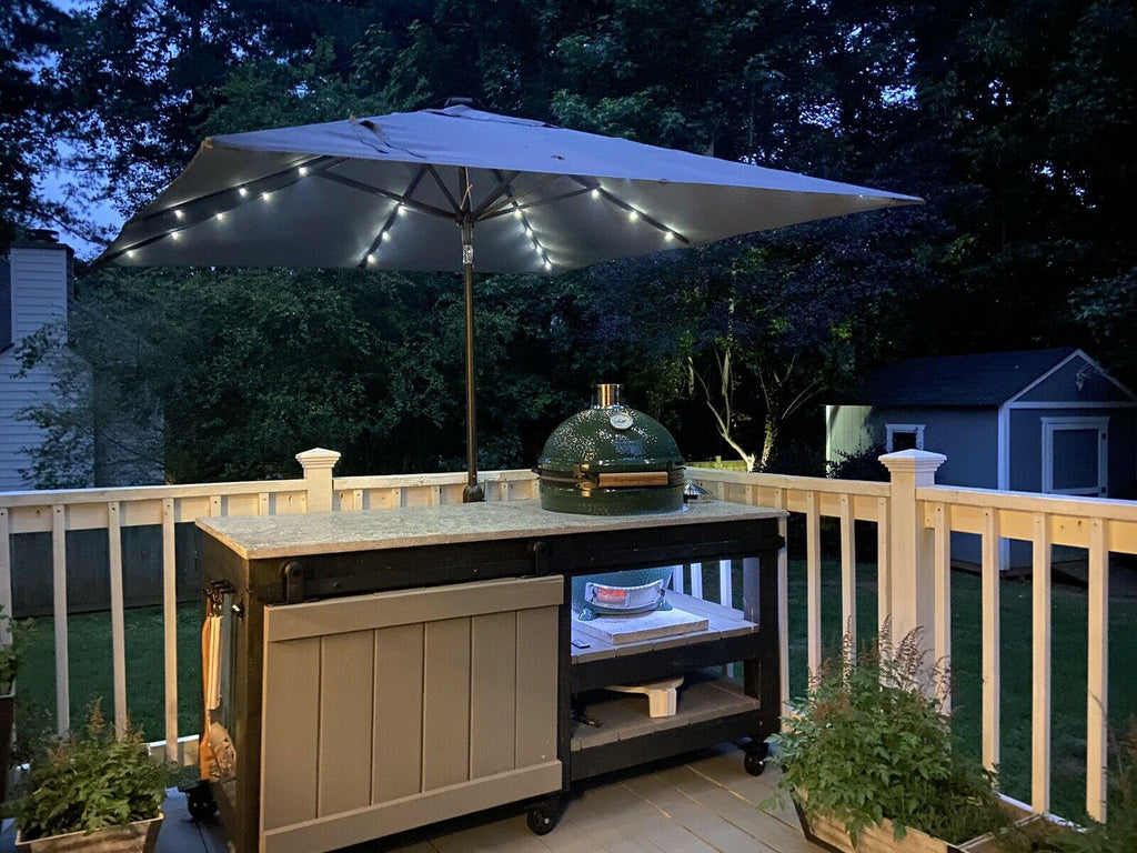 Custom BGE BBQ Table/Stand with Concrete Countertop & Extras