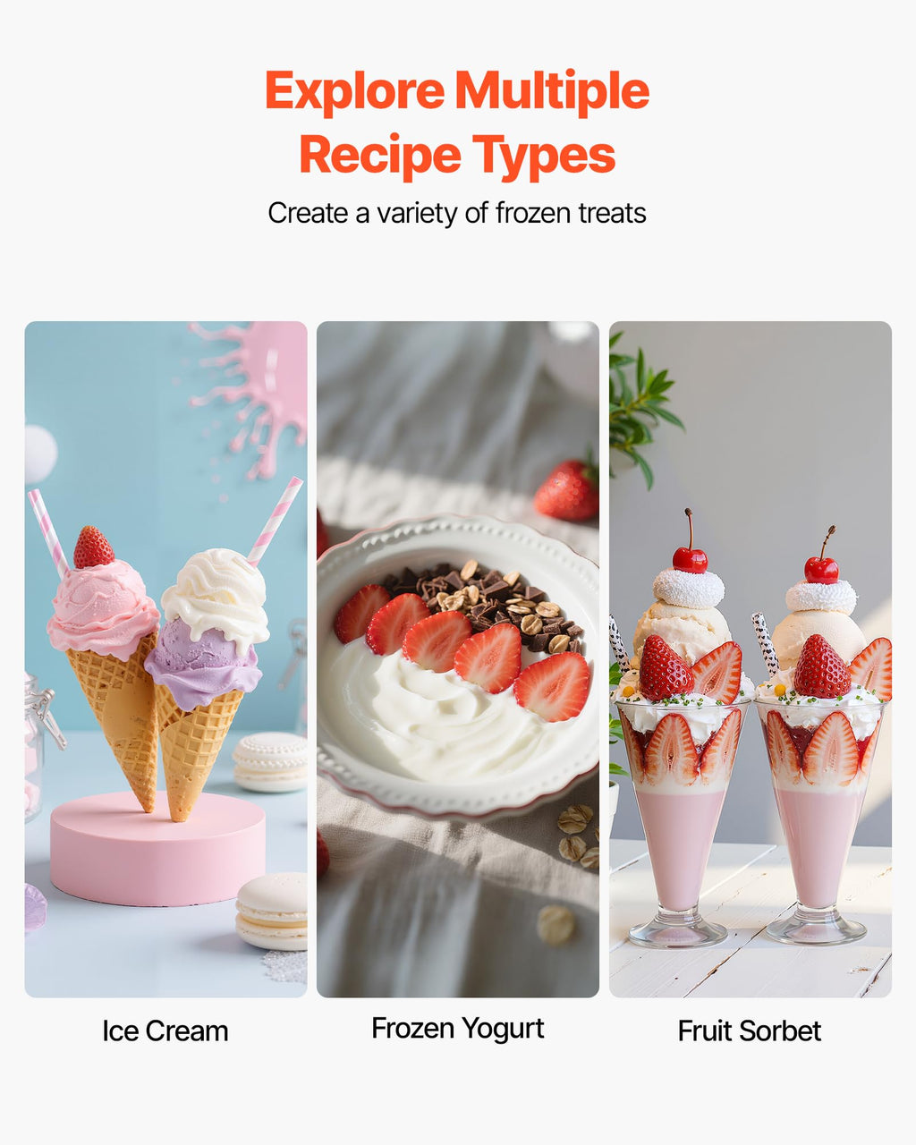 Ice Cream Maker, 2.11 Qt. LarCapacity, Electric Automatic Ice-Cream Machine, with Easy Operation & Cleaning,  Steel Shell, for Homemade Frozen Yogurt, Fruit Sorbet, Gelato, Silver
