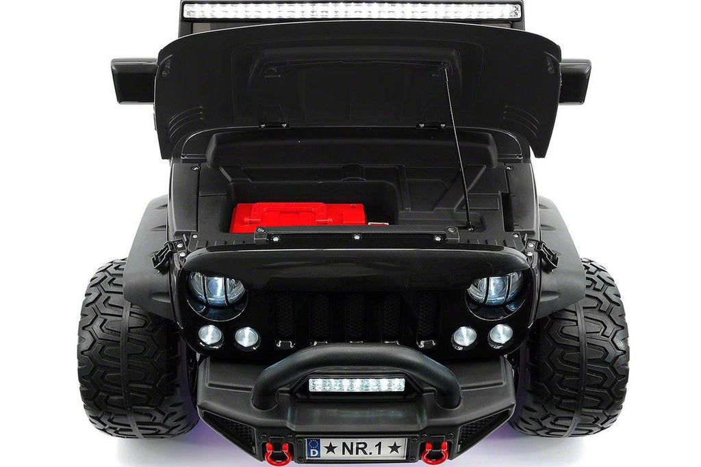 CarZ4KidS 12 Volt Explorer Truck Battery Powered Led Wheels 2 Seater Children Ride On Toy Car For Kids Leather Seat MP3 Music Player with FM Radio Bluetooth R/C Parental Remote | BLUE