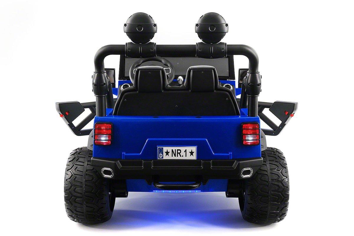 CarZ4KidS 12 Volt Explorer Truck Battery Powered Led Wheels 2 Seater Children Ride On Toy Car For Kids Leather Seat MP3 Music Player with FM Radio Bluetooth R/C Parental Remote | BLUE