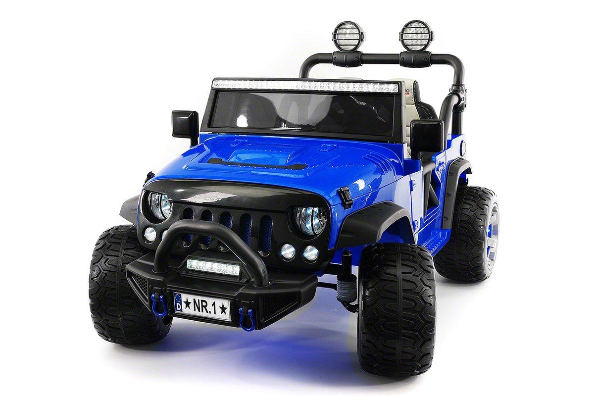 CarZ4KidS 12 Volt Explorer Truck Battery Powered Led Wheels 2 Seater Children Ride On Toy Car For Kids Leather Seat MP3 Music Player with FM Radio Bluetooth R/C Parental Remote | BLUE