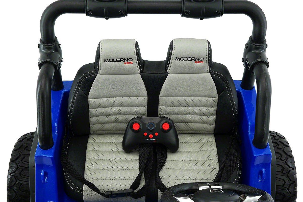 CarZ4KidS 12 Volt Explorer Truck Battery Powered Led Wheels 2 Seater Children Ride On Toy Car For Kids Leather Seat MP3 Music Player with FM Radio Bluetooth R/C Parental Remote | BLUE