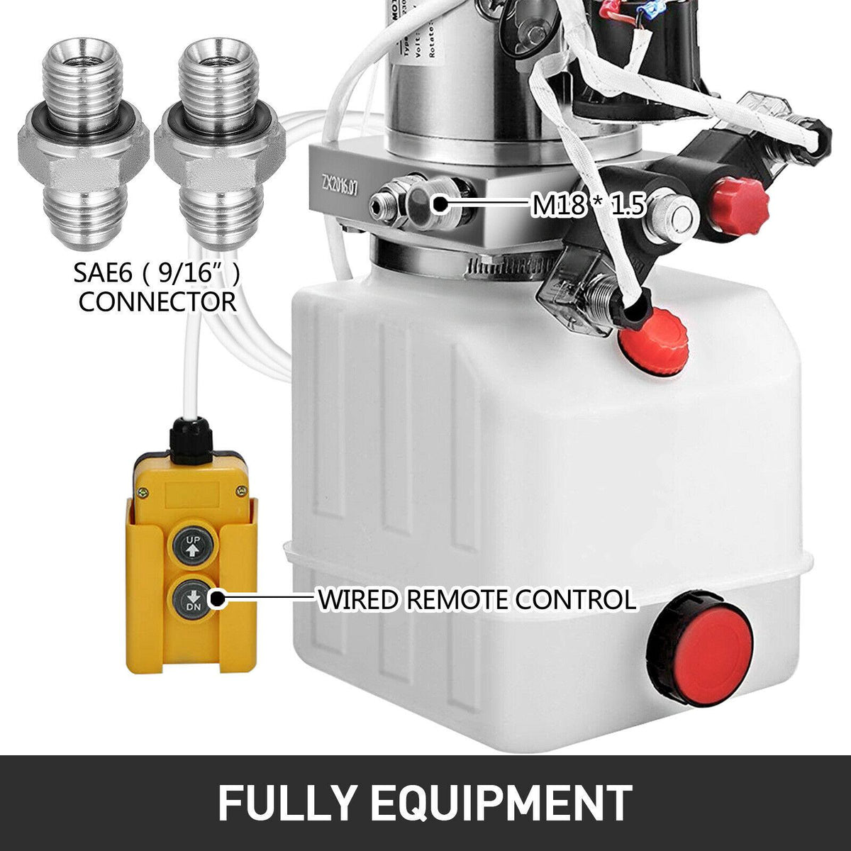 12 Volt Hydraulic Pump for Dump Trailer - 4 Quart Poly - Double Acting