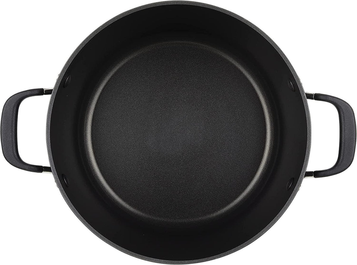 KitchenAid Hard Anodized Nonstick Stockpot with Lid, 8 Quart, Onyx Black