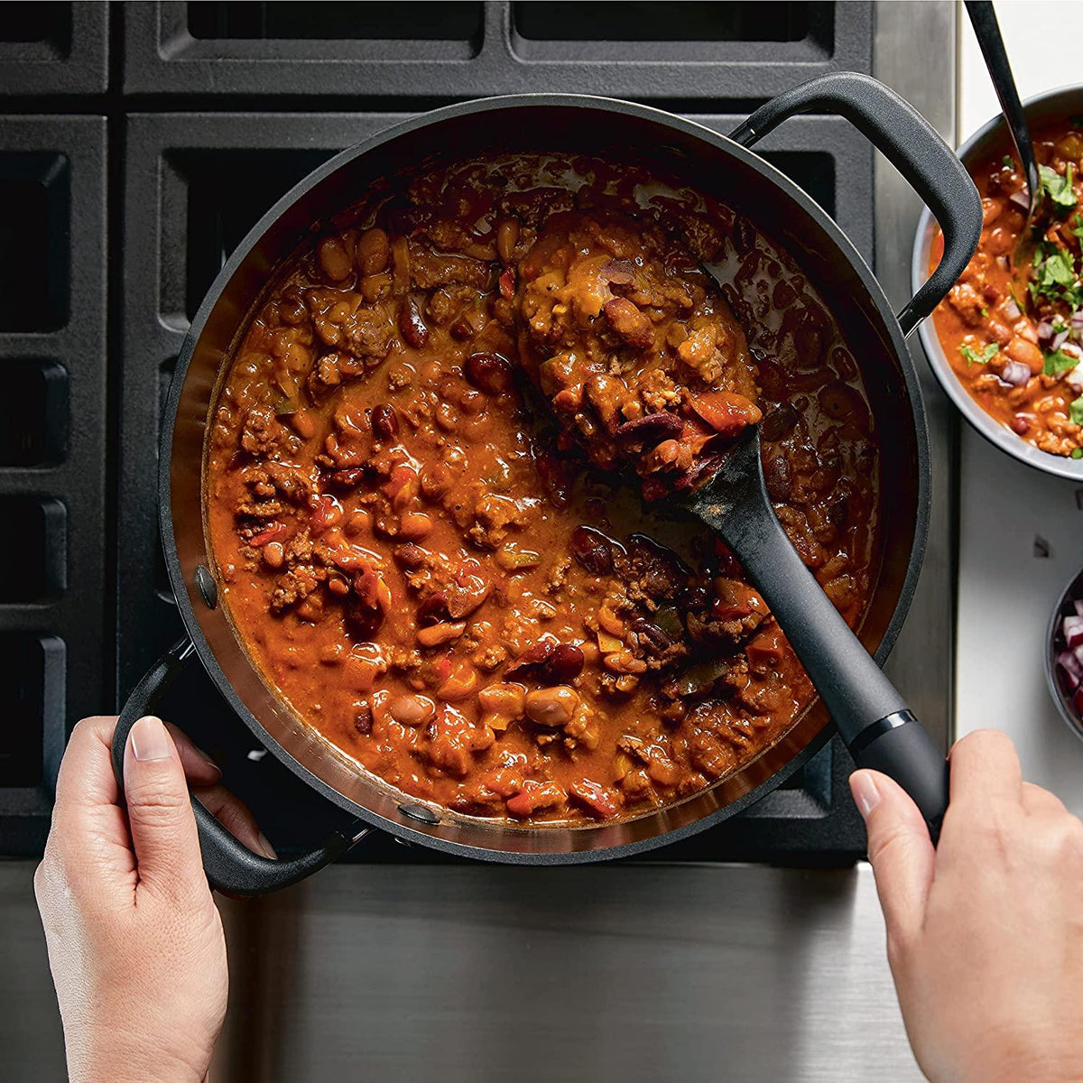 KitchenAid Hard Anodized Nonstick Stockpot with Lid, 8 Quart, Onyx Black