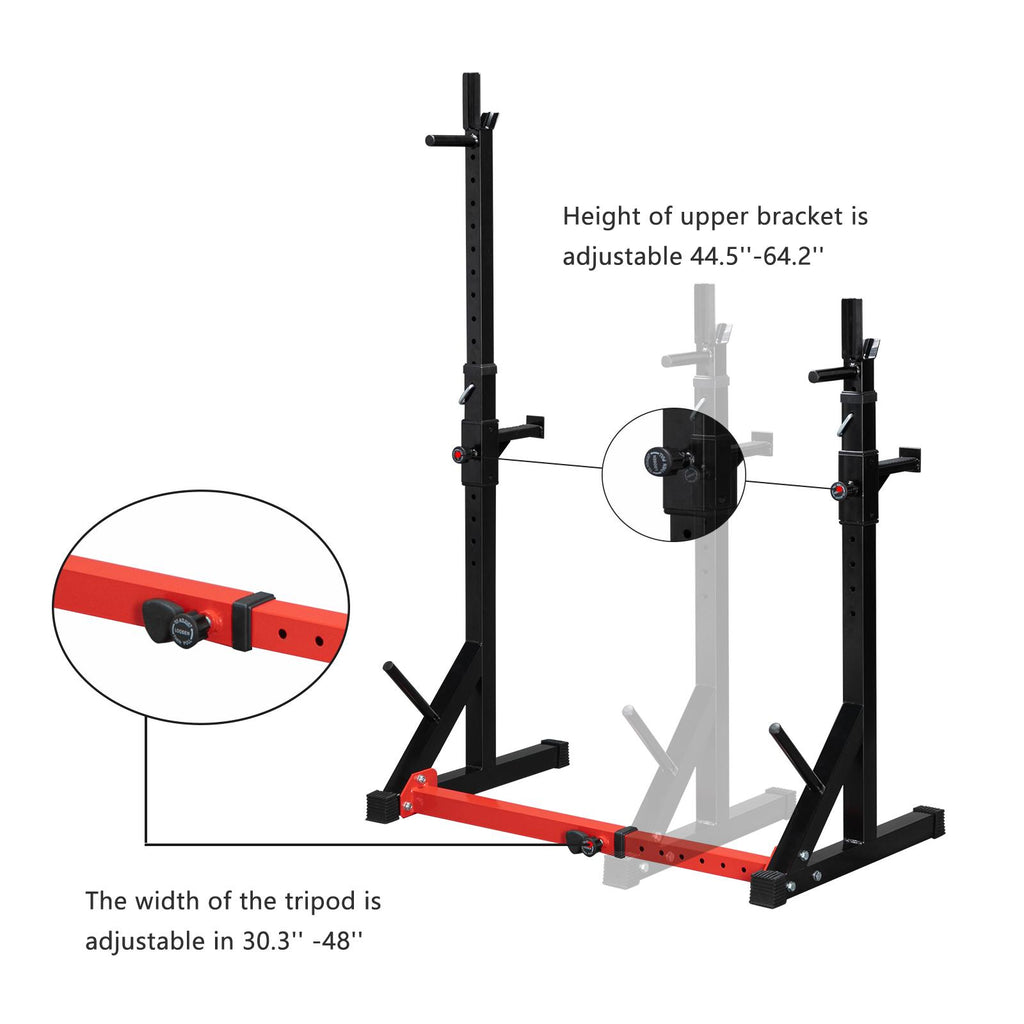 Gomyhom Multi-Function Barbell Rack, larCapacity Fitness Adjustable Dip Stand Squat Rack Dipping Station for Weight Lifting, Bench Press, Squat, Home Gym-2021 Upgraded