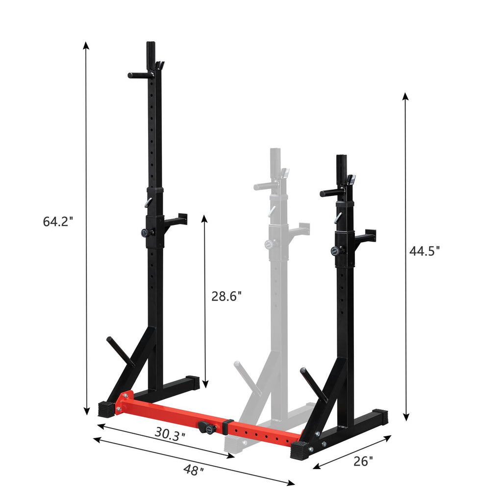 Gomyhom Multi-Function Barbell Rack, larCapacity Fitness Adjustable Dip Stand Squat Rack Dipping Station for Weight Lifting, Bench Press, Squat, Home Gym-2021 Upgraded