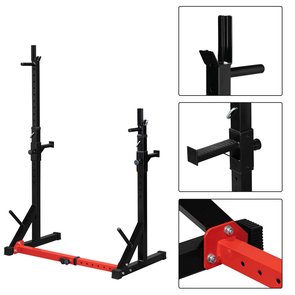 Gomyhom Multi-Function Barbell Rack, larCapacity Fitness Adjustable Dip Stand Squat Rack Dipping Station for Weight Lifting, Bench Press, Squat, Home Gym-2021 Upgraded