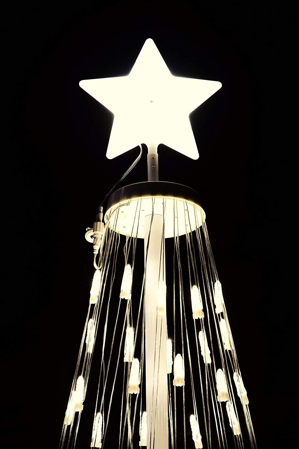 192″ (16' Ft.) Outdoor Warm White LED Cone Tree with Wireless Remote, 61508