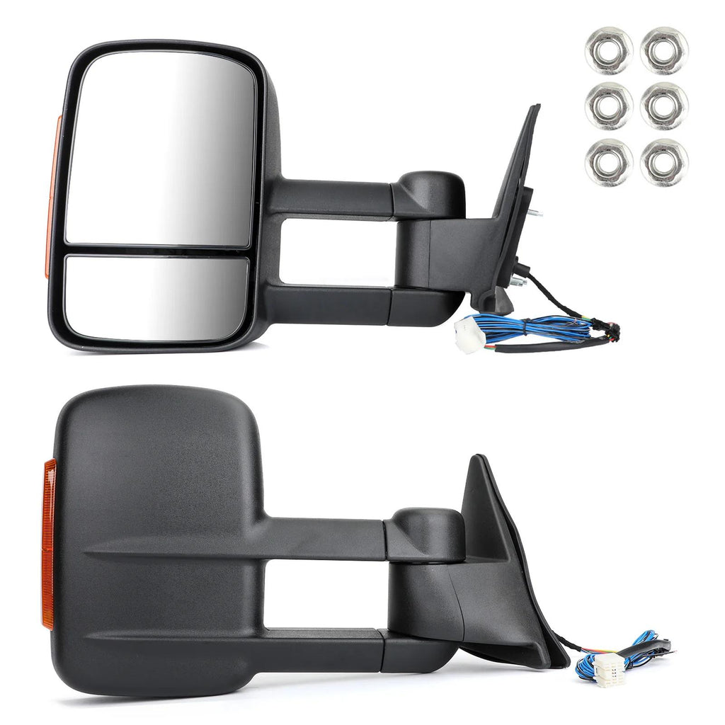 Black Electric Towing Caravan Mirrors For 100 Series Toyota Landcruiser 98-07 Generic