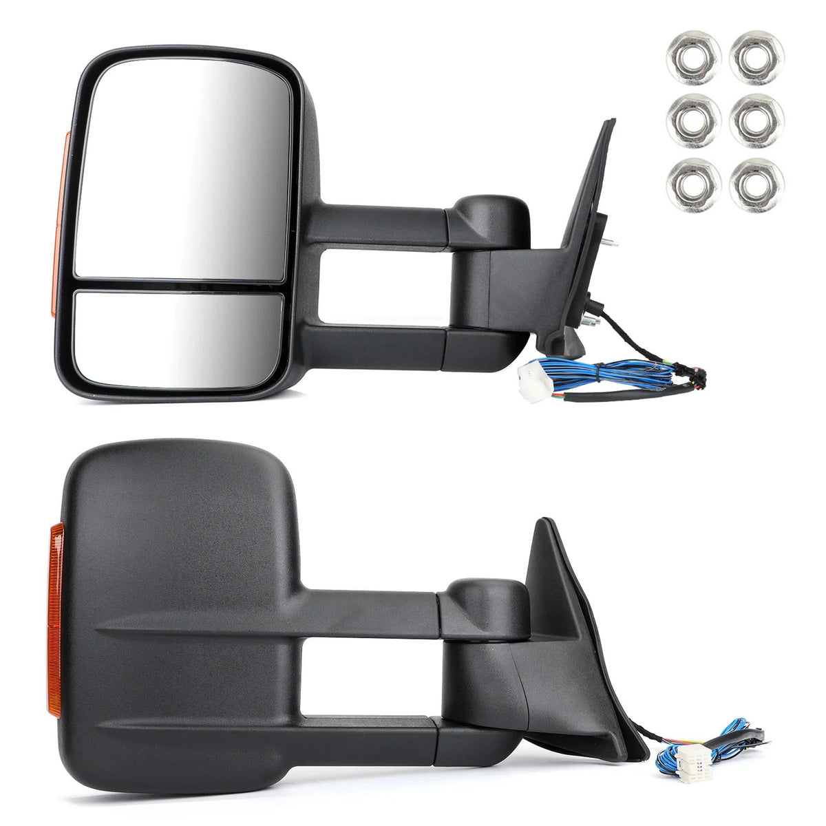 Black Electric Towing Caravan Mirrors For 100 Series Toyota Landcruiser 98-07 Generic