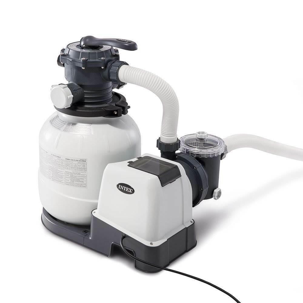 intex 2100 gph pool sand filter pump w/krystal clear saltwater system