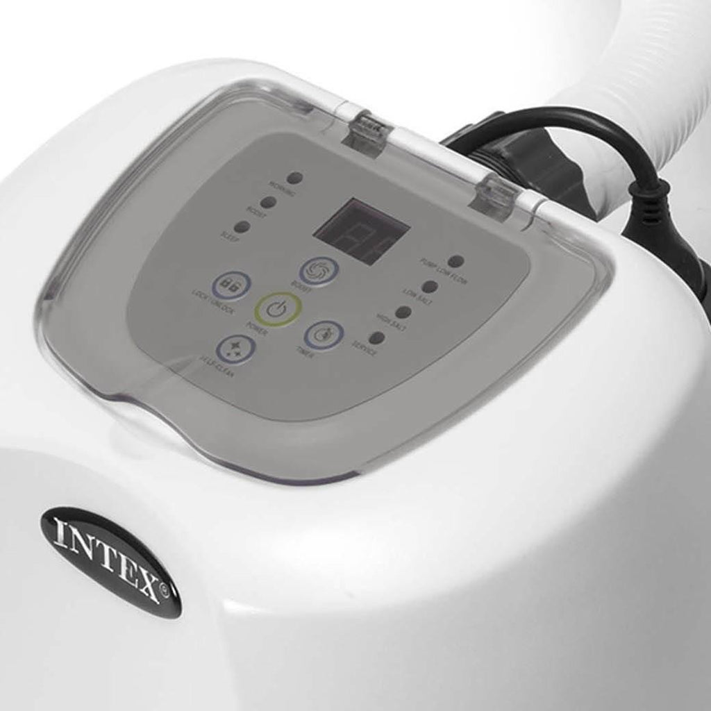 intex 2100 gph pool sand filter pump w/krystal clear saltwater system