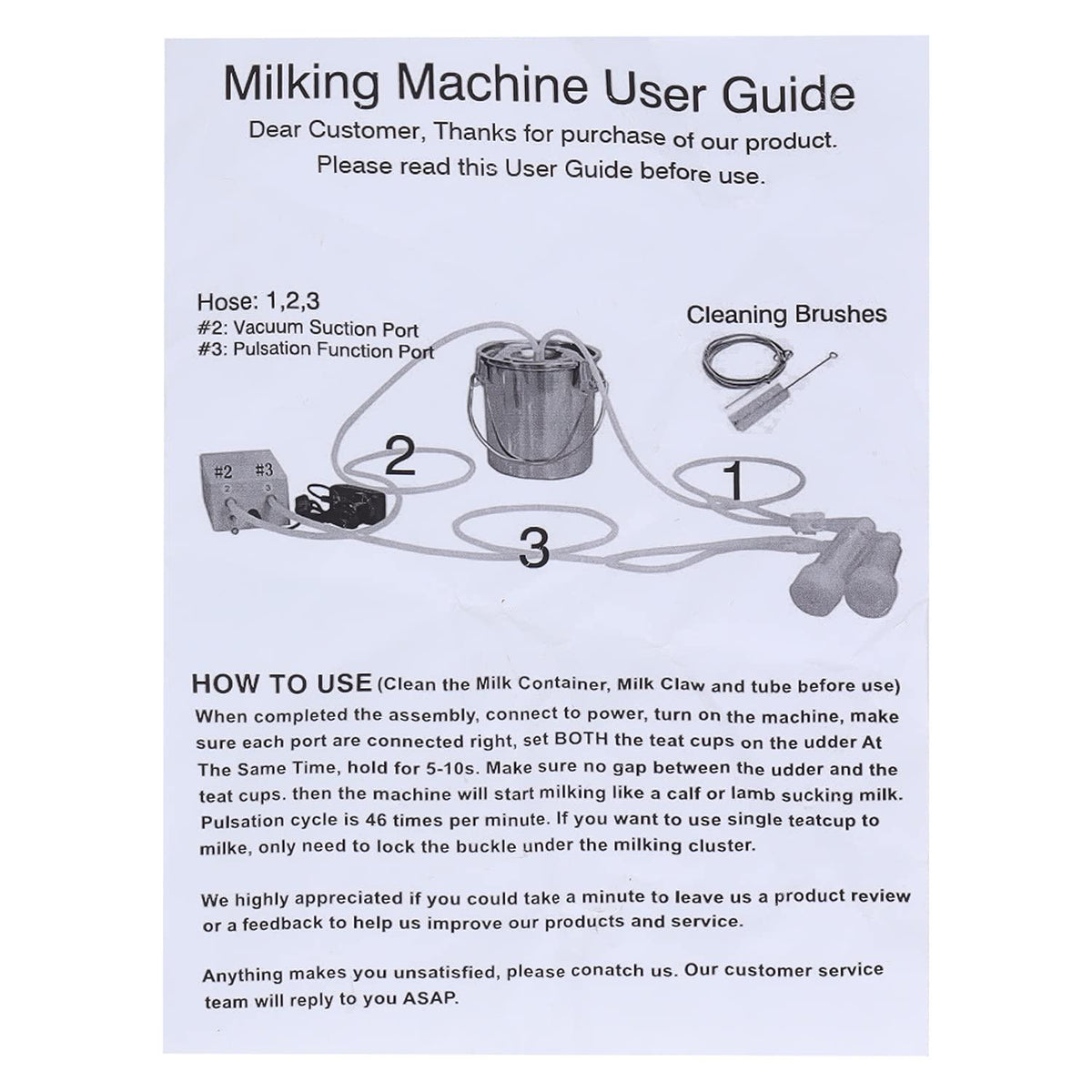 5L Electric Cow Goat MilMachine, Portable Pulsation MilMachine Single Bucket Piston Vacuum Pump