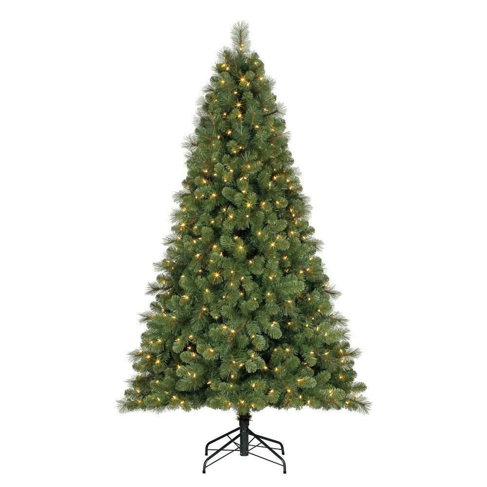 Home Herita7 Ft. Artificial Cascade Pine Christmas Tree with Changing Lights