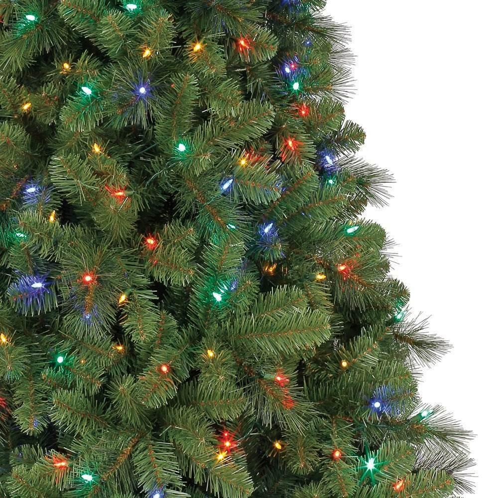 Home Herita7 Ft. Artificial Cascade Pine Christmas Tree with Changing Lights