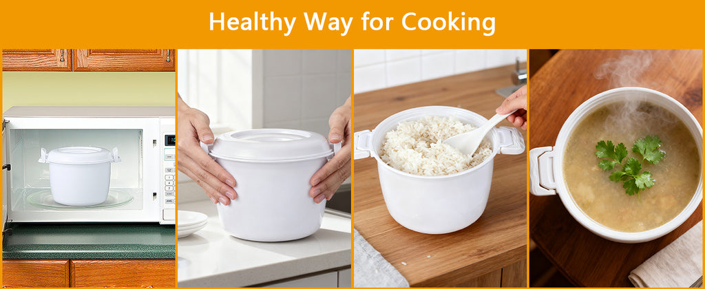 Microwave Rice Cooker 2 Quart, Microwave Steamer for Vegetables, 1.8L Professional LarMicro Cookware for Grains, Pasta & Potatoes - BPA Free, Dishwasher Safe