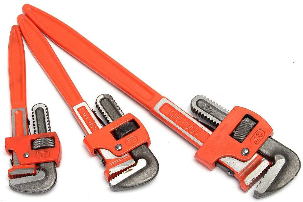 DSY Hand Tools 3Pcs Heavy Duty Pipe Wrench Adjustable Set 14inch 18inch 24inch Monkey Soft Grip