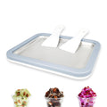 Rolled Ice Cream Maker  Ice Cream Maker with 2 Spatulas Frozen Yoghurt Plate Homemade DIY  Gelato Pan/Roll (Light Blue)