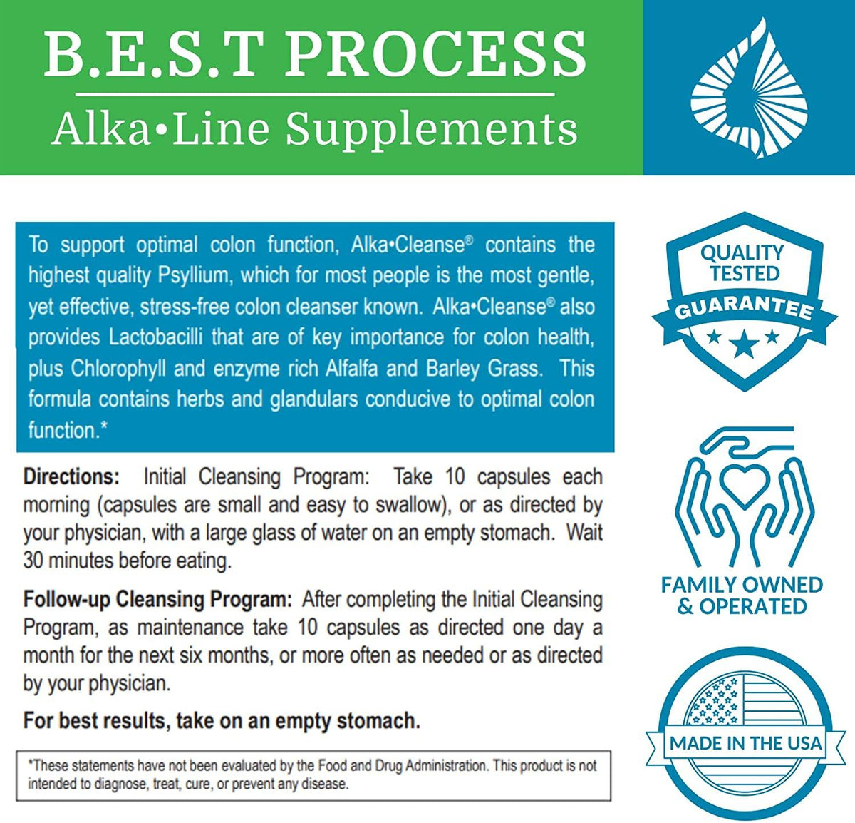 Alka•Cleanse (12 Pack) Morter HealthSystem Best Process Alkaline — Herbal Detox Colon Cleanse & Digestive Distress Formula — Psyllium Husk, Probiotics, Enzymes & Herbs