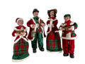 35" Plaid Velvet Caroler Family Set of 4