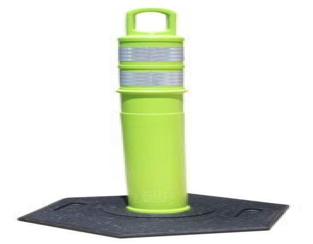 Traffix Devices 48" Delineator Cones (Lime Green) with 12lb Bases. Set of 4 Cones / 4 Bases.