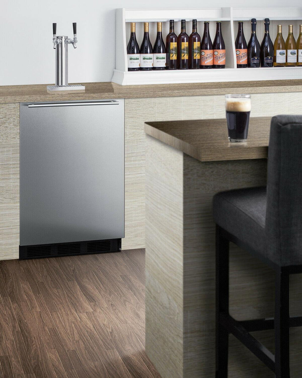 Summit SBC58BLBIADA 24"W 5.5 Cu. Ft. Built-In Beer Double Tap