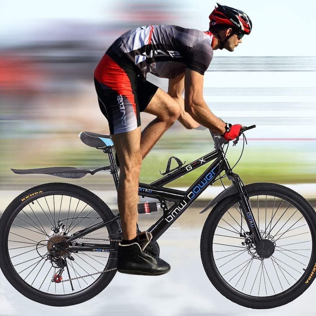 Astrong MTB 26in Mountain Bike 21 Speed and Height 23''-27.5 '' Adjustable MTB Road Bicycle with Double Disc Brakes for Mens and Womens Cycling in Mountain Wasteland Roads Cities (Black)