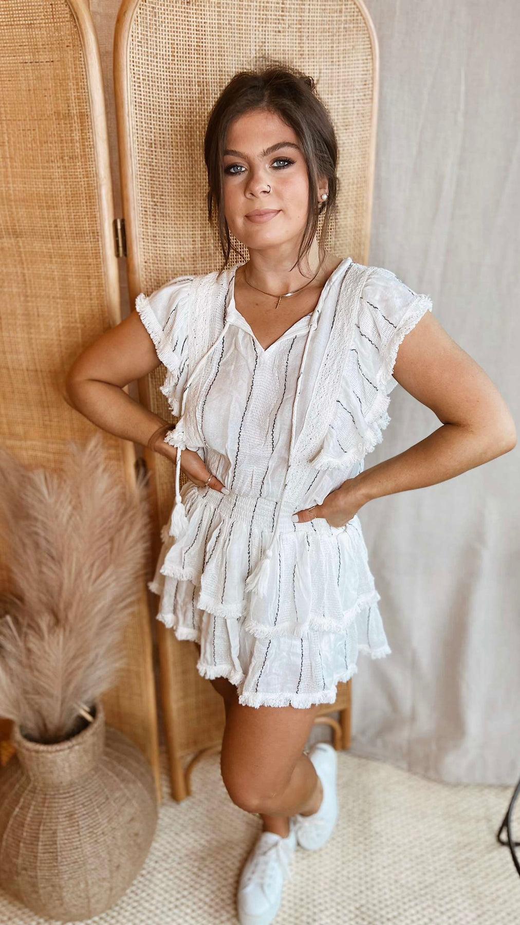 The Island Song Striped Smocked Dress