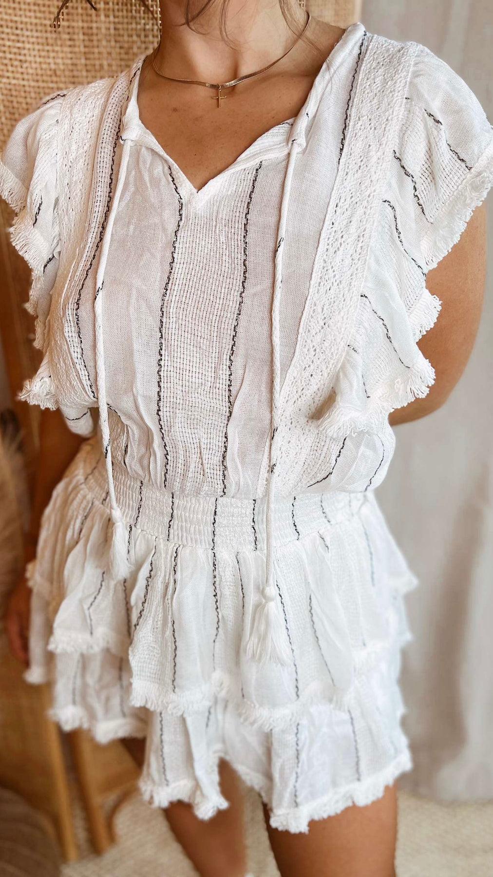 The Island Song Striped Smocked Dress