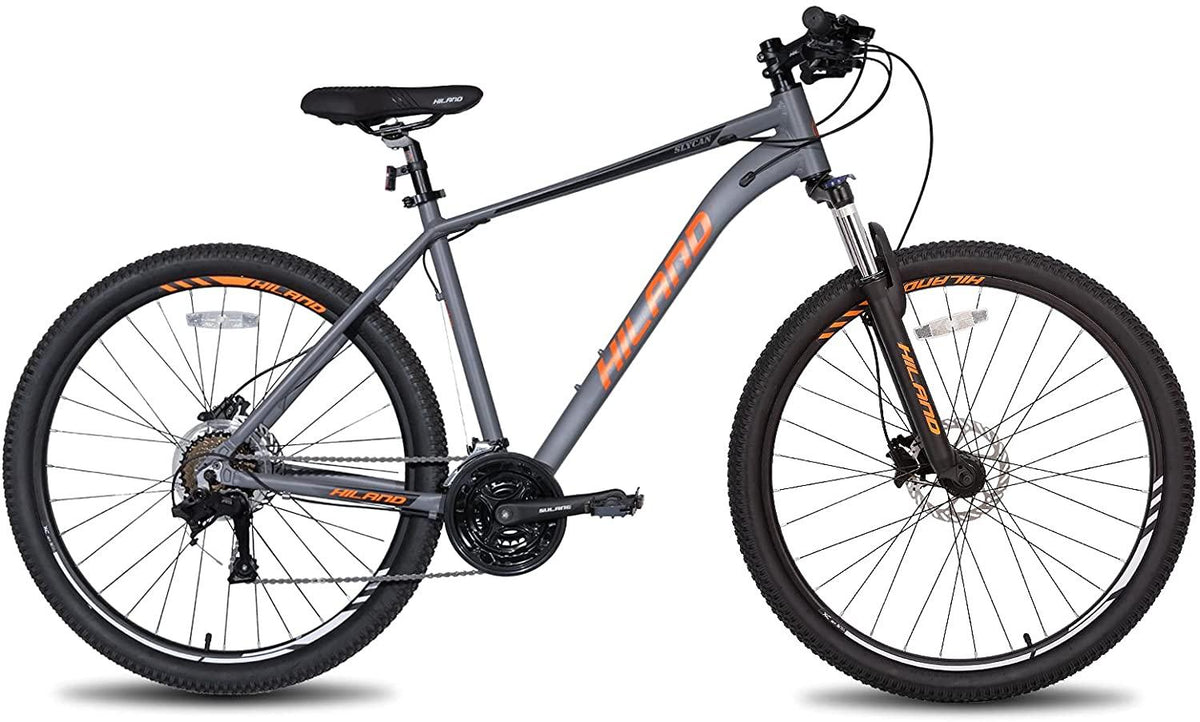 Hiland 27.5 Inch Mountain Bike 27-Speed for Man with 18/19.5 Inch Aluminum Frame Lock-Out Suspension Fork Hydraulic Disc-Brake