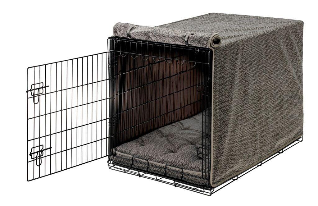 Bowsers Luxury Crate Cover, Large, Pewter Bones