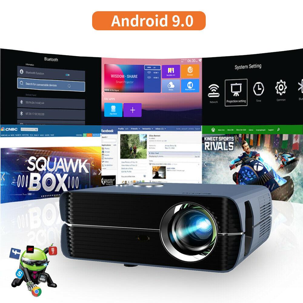 android 9.0 wifi projector led cinema tv native 1080p blue-tooth airplay hdmi us