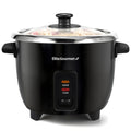 ERC006SS 6-Cup Electric Rice Cooker with  Steel Inner Pot, Makes Soups, Stews, Porridges, Grains and Cereals, 6 cup (3 cups uncooked), Black