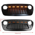 2018-2023 Wrangler JL Front Bumper Grille Grill With 5 LED Amber Light Generic