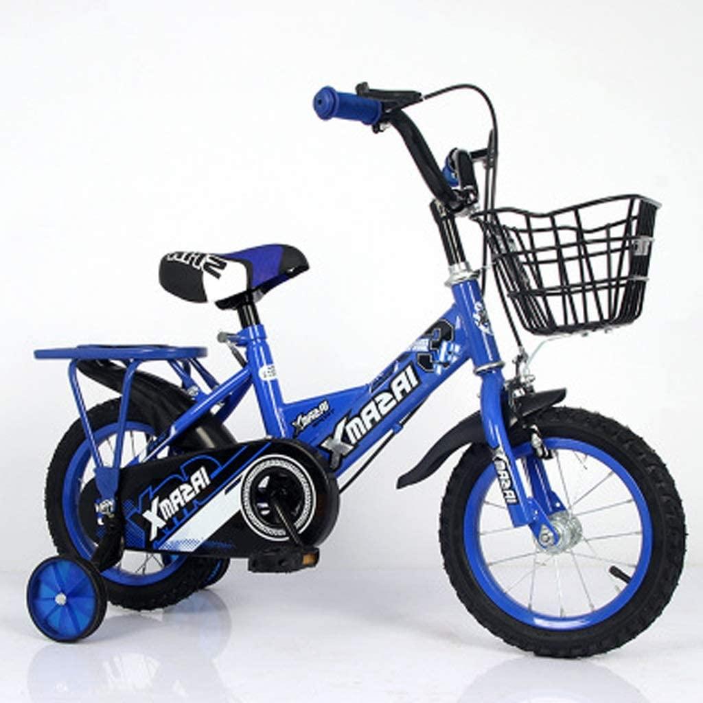 JLFSDB Kids Bike BMX Bike for Kids Boys Girls Bicycle Kids Bike 12,14,16 inch Boys and Girls in Blue Black with stabilisers | Aluminum Calliper Brake and backpedal Brake (Color : Blue, Size : 16)