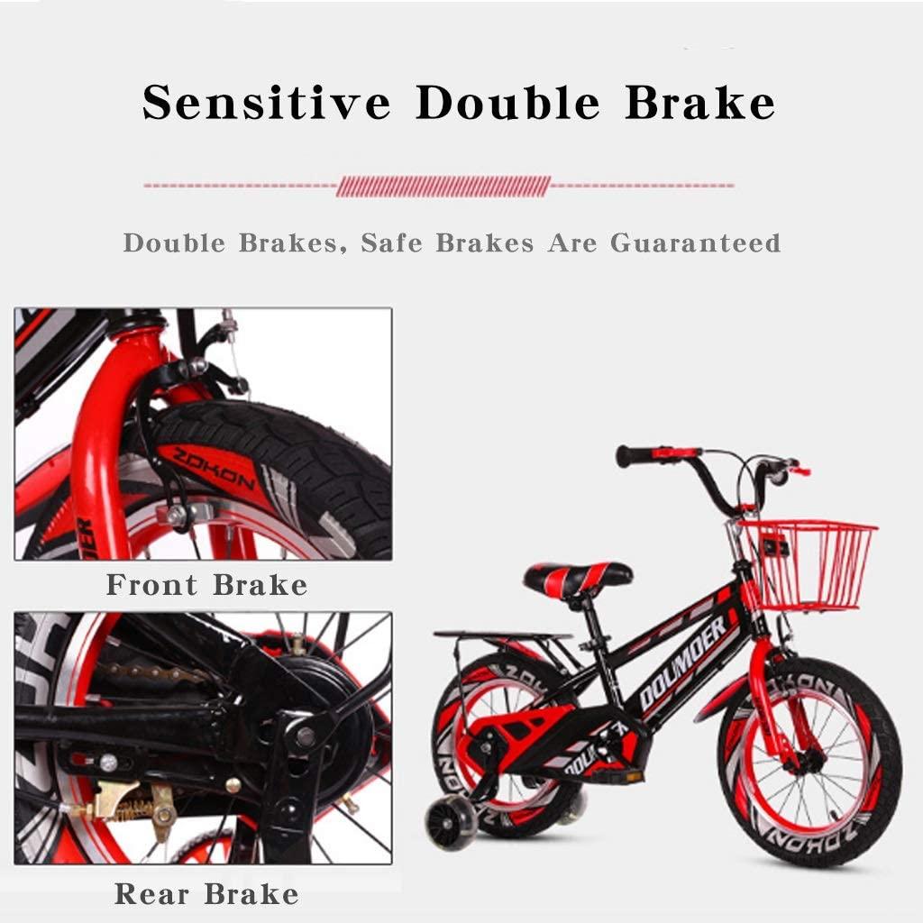 JLFSDB Kids Bike BMX Bike for Kids Boys Girls Bicycle Kids Bike 12,14,16 inch Boys and Girls in Blue Black with stabilisers | Aluminum Calliper Brake and backpedal Brake (Color : Blue, Size : 16)