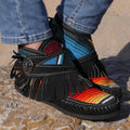 2021 Women's Comfy Flock Sewing Casual Flat Rainbow Boots