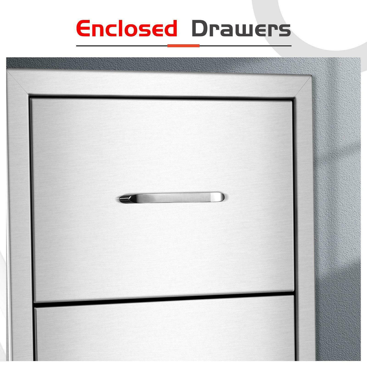 17" Triple Outdoor Kitchen BBQ Island Components Stainless Steel Access Drawer