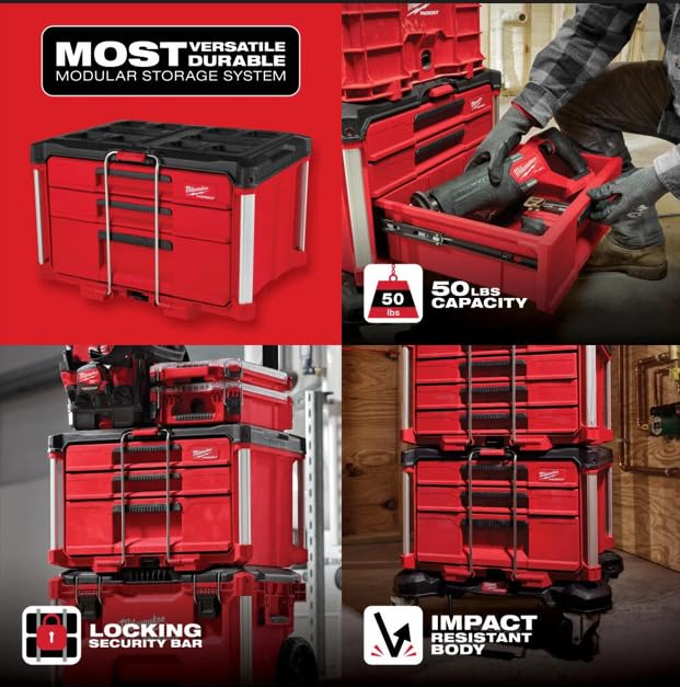 Packout 3 Drawer Multi-Deep Tool Organizer Box - 48-22-8447