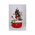 Karen Didion Lighted Gingerbread Santa Bag Figurine 30 Inches