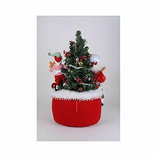 Karen Didion Lighted Gingerbread Santa Bag Figurine 30 Inches