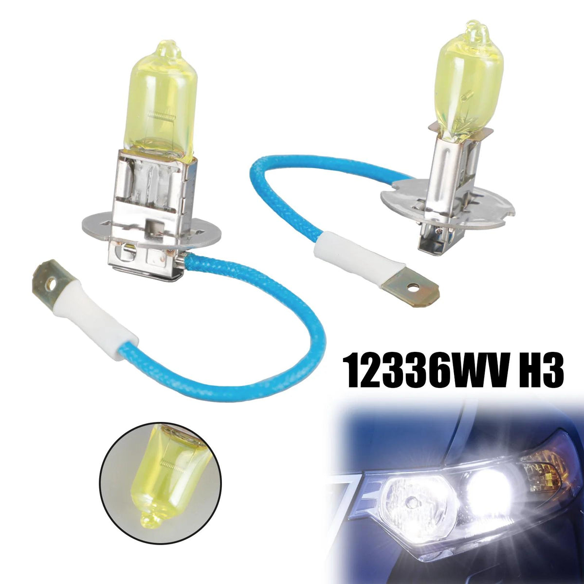 12V 55W Bulb Philips 12336WV H3 WeatherVision Ultimate Yellow Light Generic