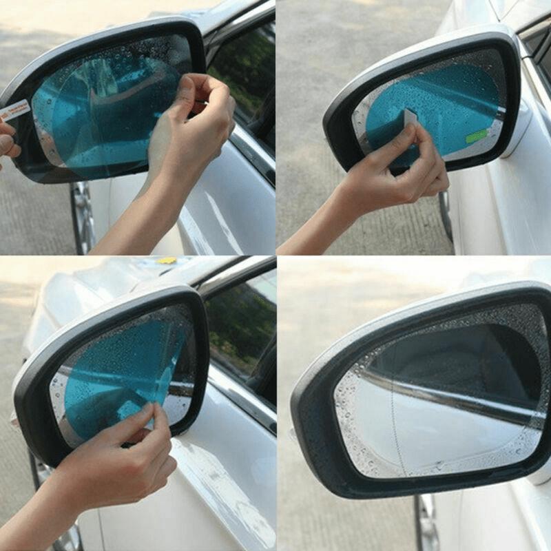 2 Pcs Rainproof Car Rearview Mirror Sticker Anti-fog Protective Film Rain Shield