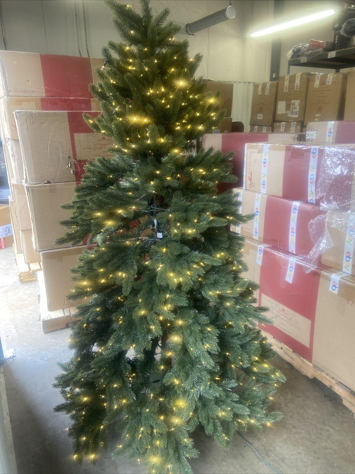 Open Box Balsam Hill Vermont White Spruce Narrow 6.5' Tree w/ Color + Clear LEDs