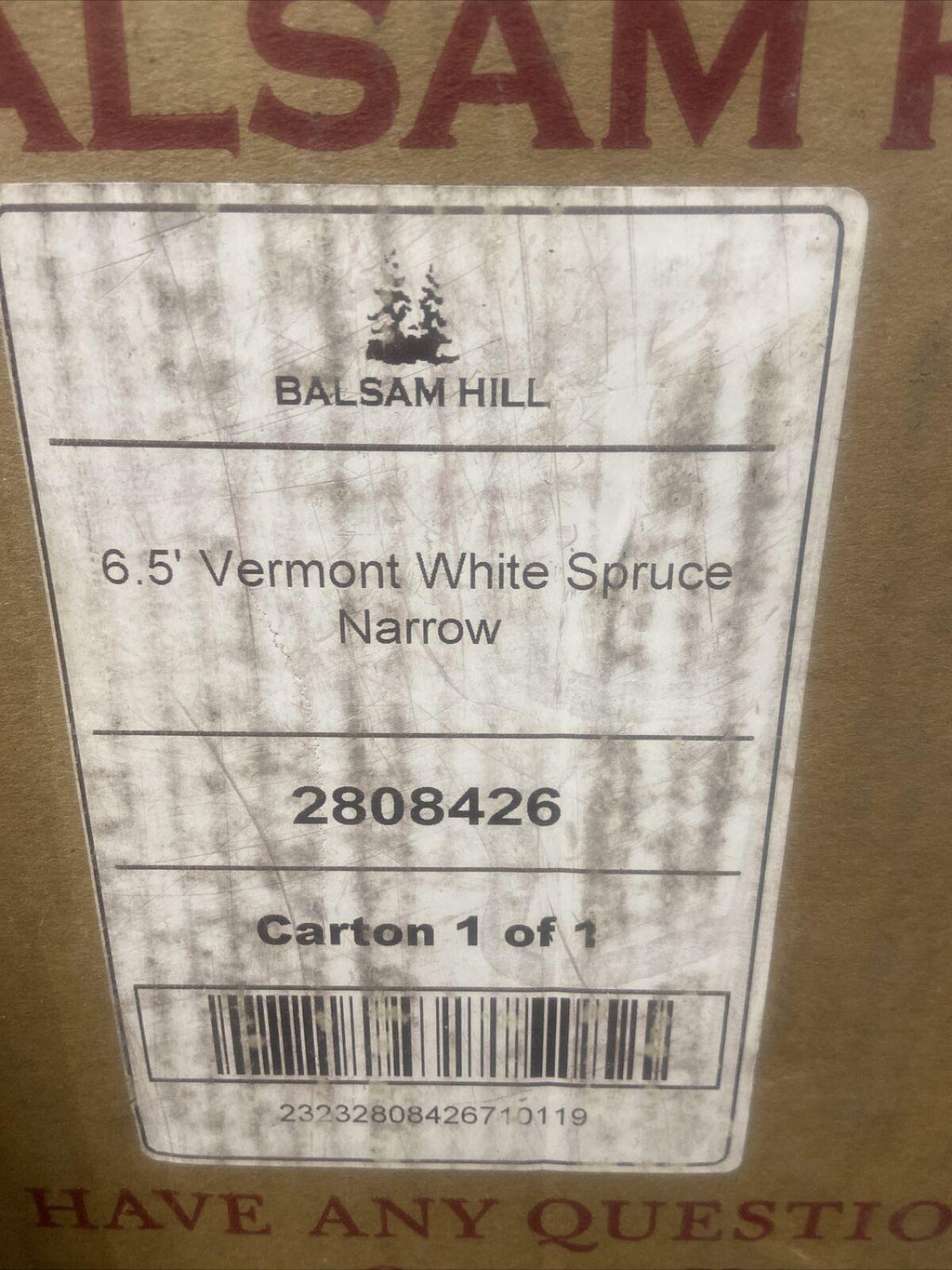 Open Box Balsam Hill Vermont White Spruce Narrow 6.5' Tree w/ Color + Clear LEDs