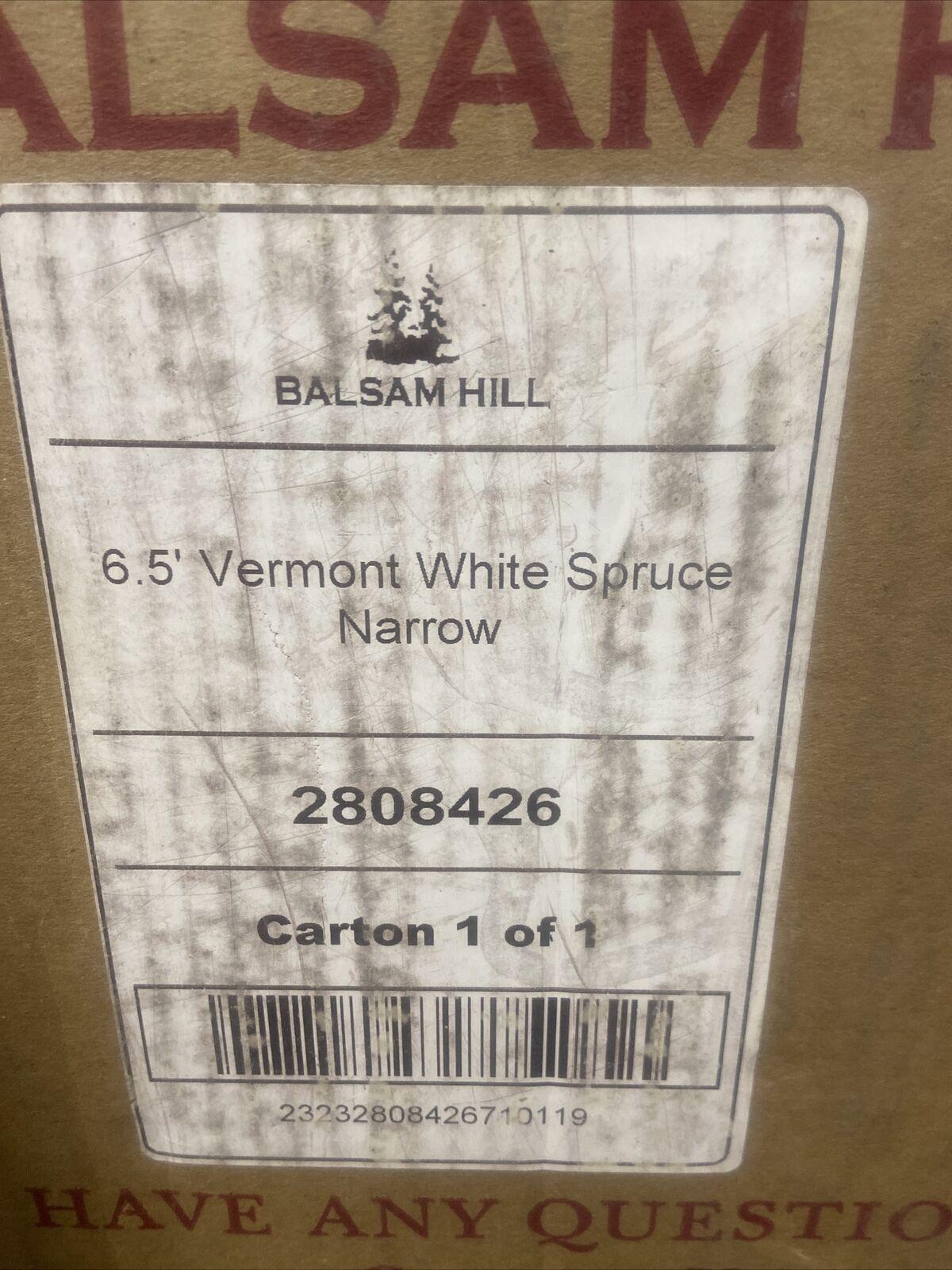 Open Box Balsam Hill Vermont White Spruce Narrow 6.5' Tree w/ Color + Clear LEDs
